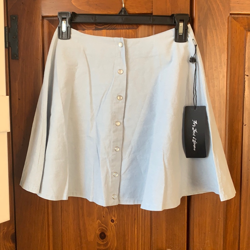 For love and lemons blue skirt with buttons